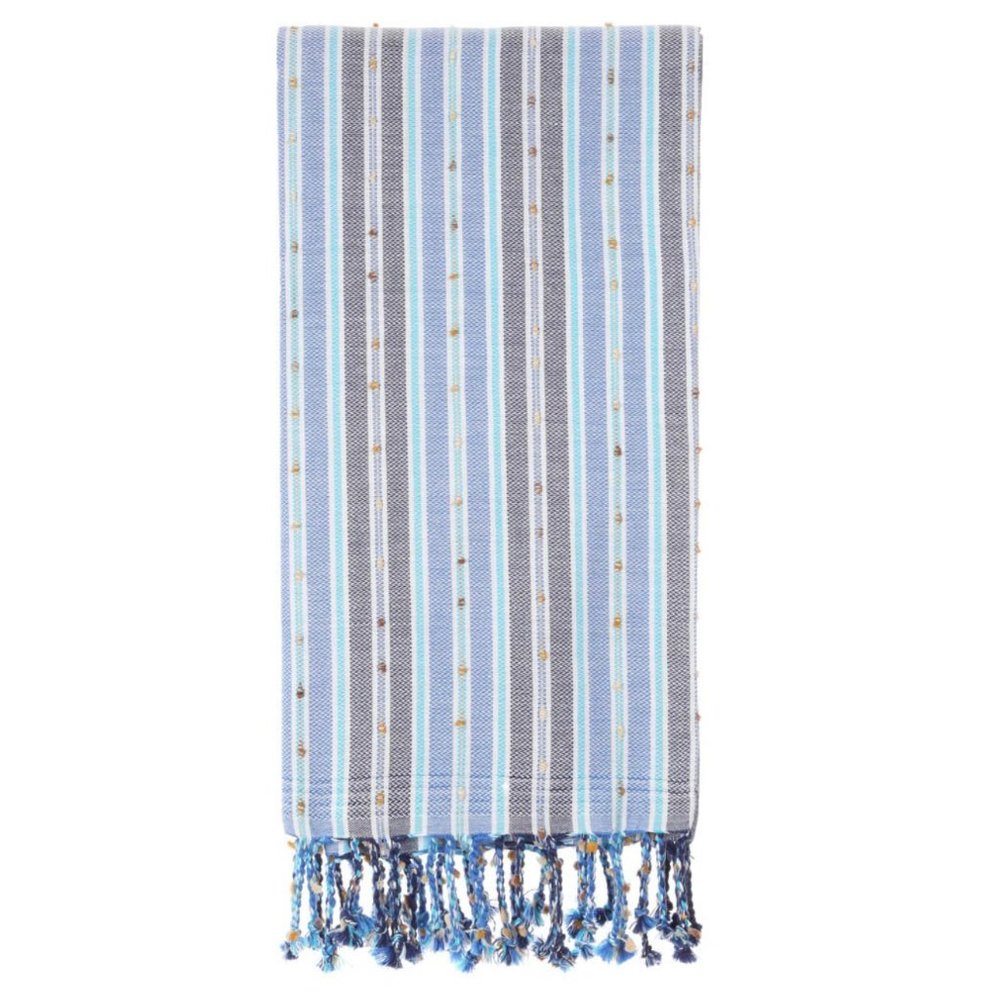 Sand Free Bohemian Blue Turkish Towels - 100% Cotton Boho Beach Bath Towel - Picture 2 of 3